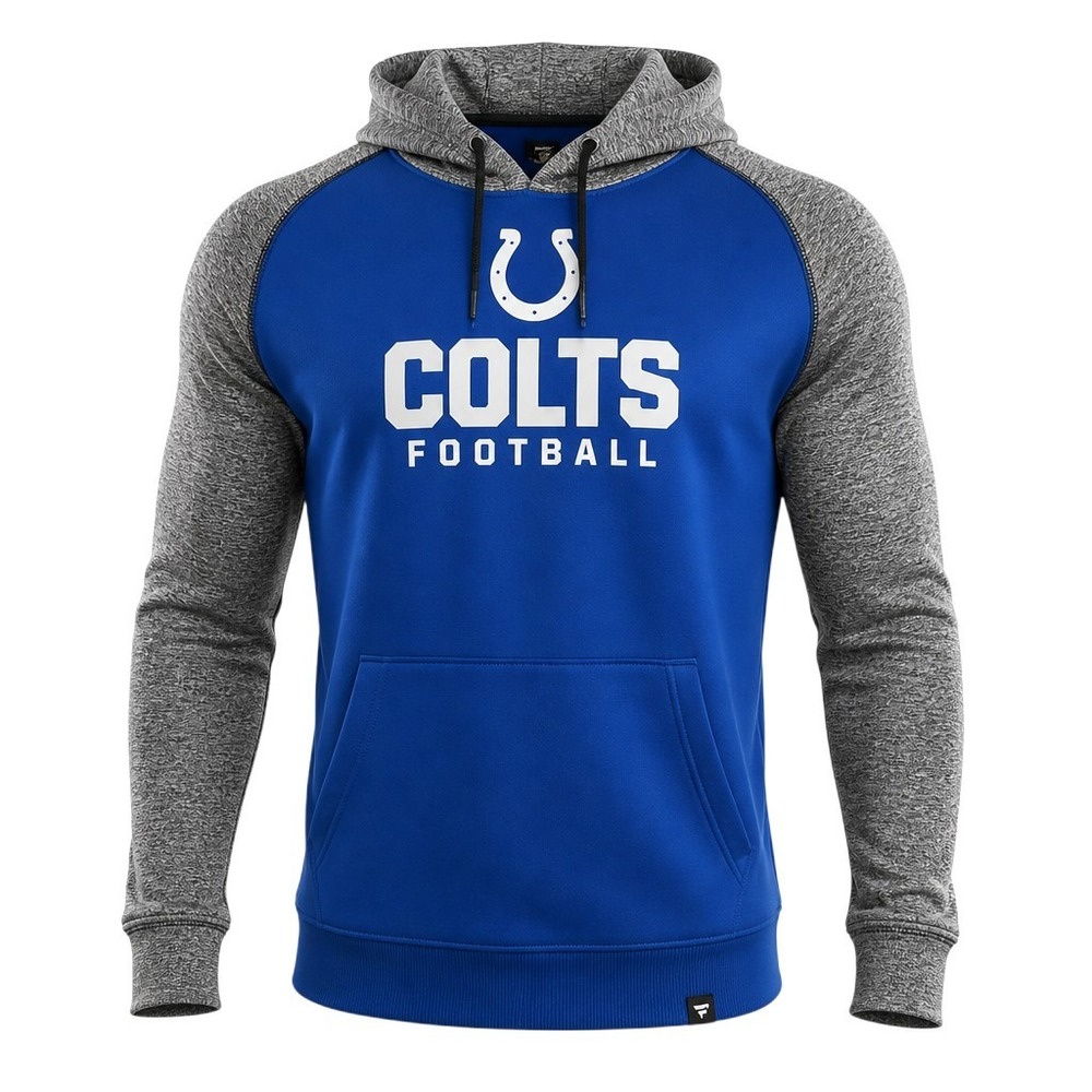 Fanatics NFL Pro Line Indianapolis Colts Hoodie Size L Blue Grey Raglan EUC